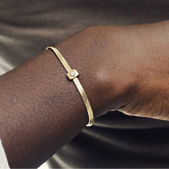 Hey Harper HARMONY Bracelet Gold Chain Cubic Zirconia CZ Minimalist Jewelry - Picture 3 of 13